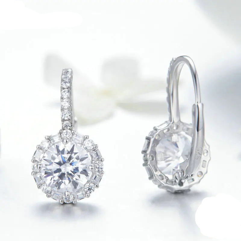 Brinco "Circulo Brilhante" em Prata 925