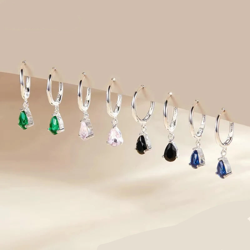 Brinco "Gota de Esmeralda" em Prata 925