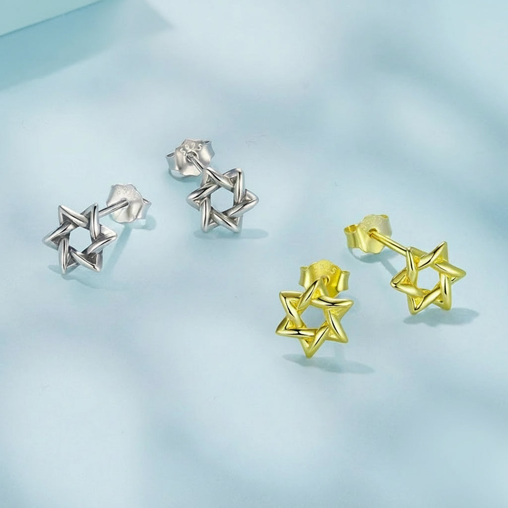 Brinco "Estrela de Davi" em Prata 925