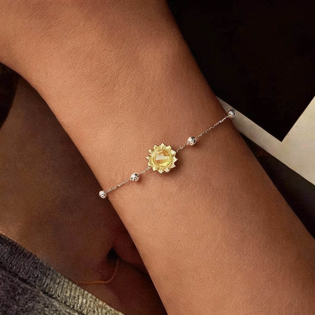 Pulseira "Girassol" em Prata 925