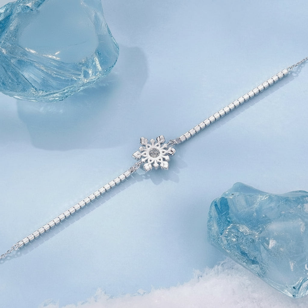 Pulseira “Floco de Neve Cravejado” em Prata 925