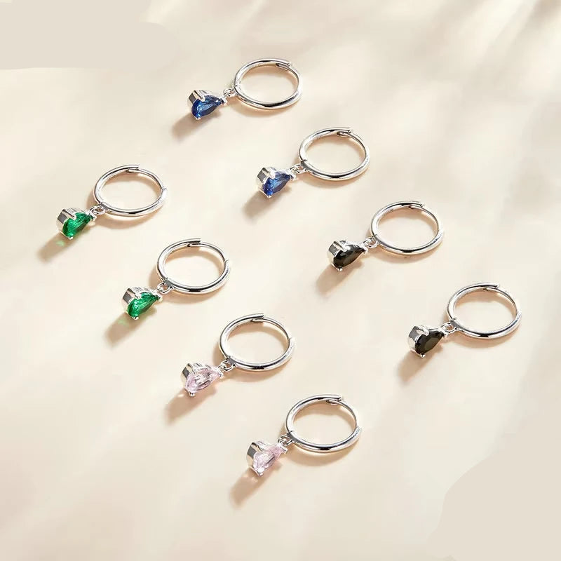 Brinco "Gota de Esmeralda" em Prata 925