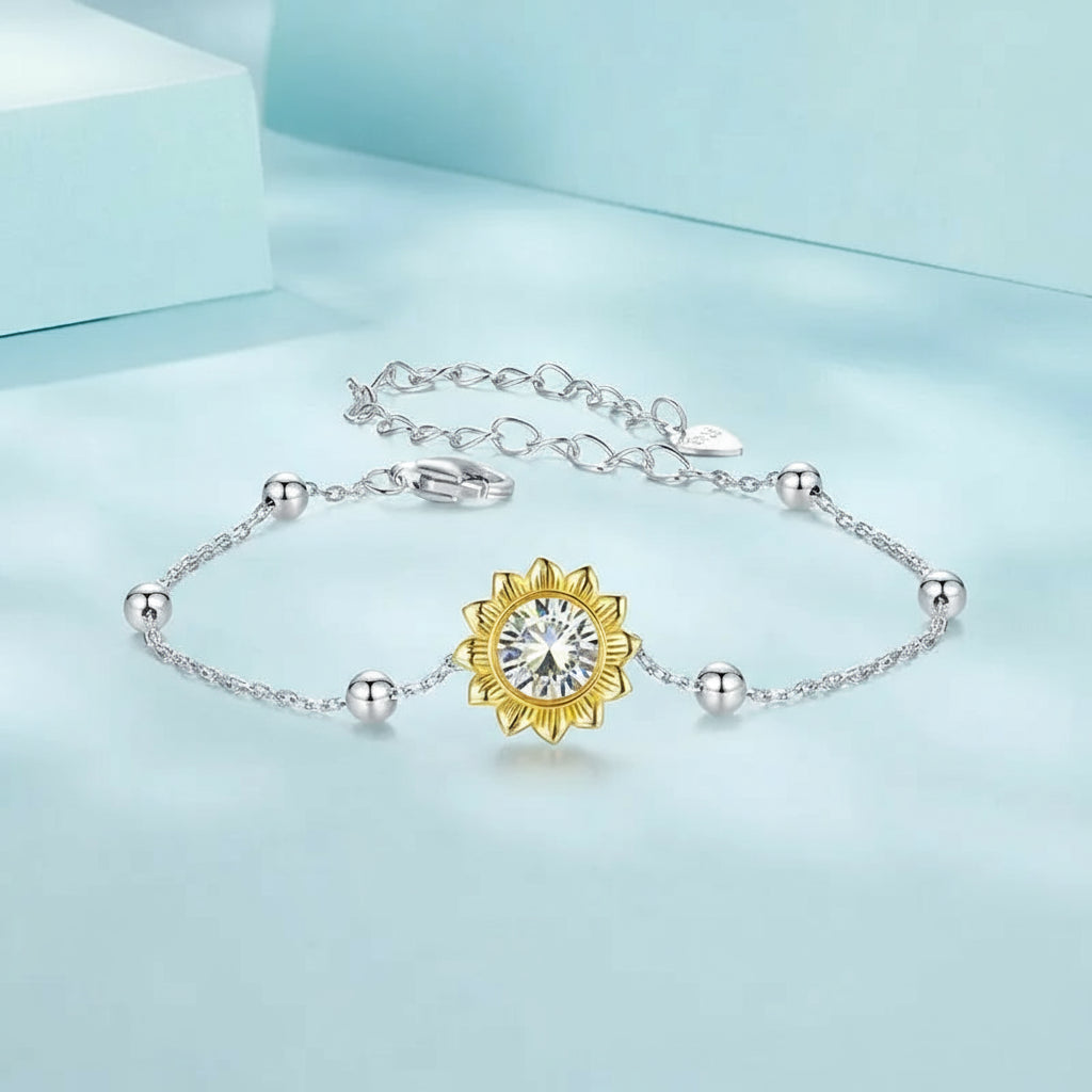 Pulseira "Girassol" em Prata 925